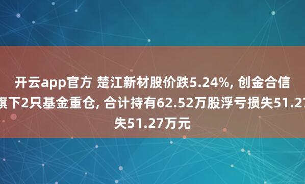 开云app官方 楚江新材股价跌5.24%, 创金合信基金旗下2只基金重仓, 合计持有62.52万股浮亏损失51.27万元