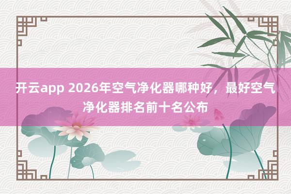 开云app 2026年空气净化器哪种好,最好空气净化器排名前十名公布