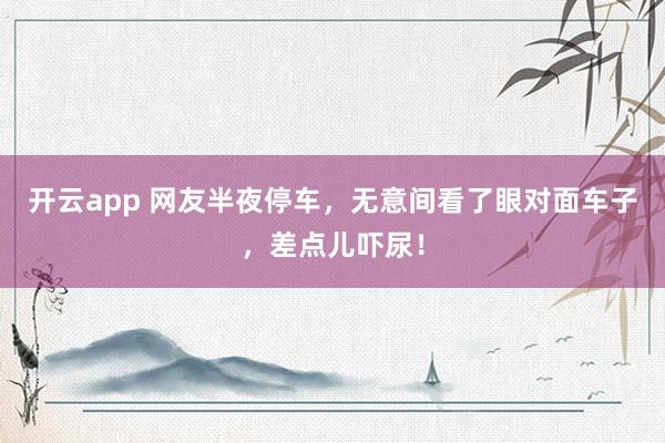 开云app 网友半夜停车,无意间看了眼对面车子,差点儿吓尿!