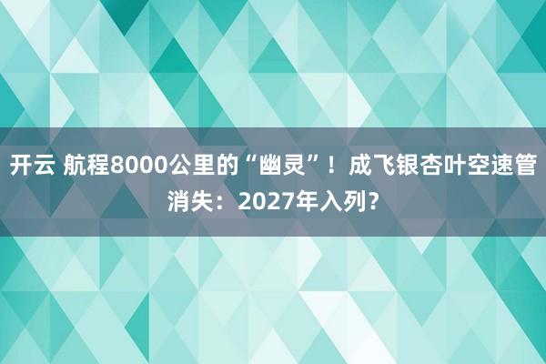 开云 航程8000公里的“幽灵”！成飞银杏叶空速管消失：2027年入列？